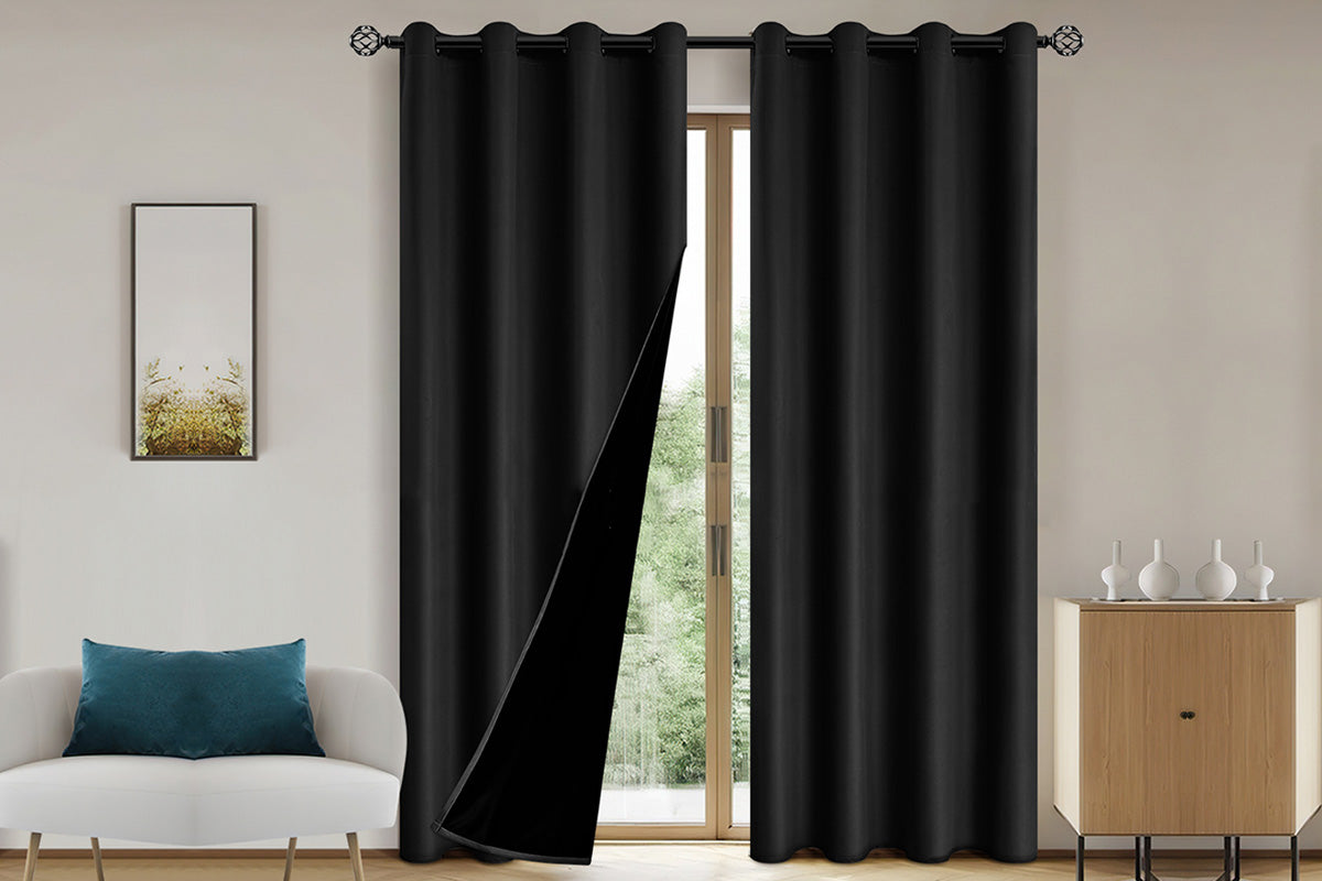 100 Percent Blackout Curtain Panel - Black