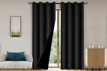 100 Percent Blackout Curtain Panel - Black