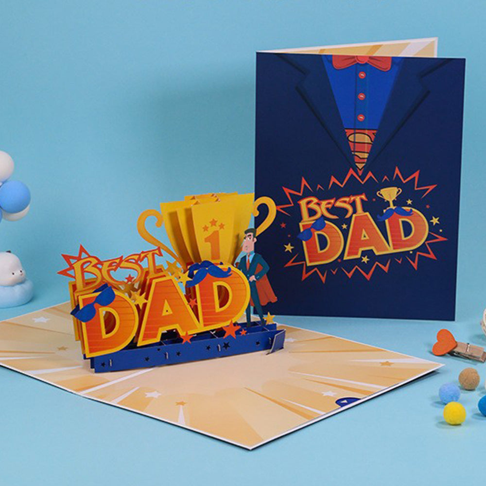 3D Fathers Day Pop Up Card-Blue