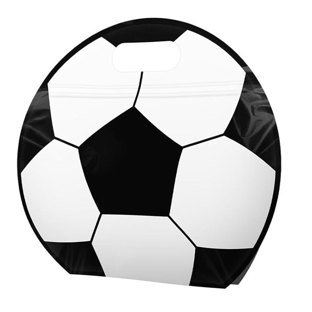 20 Pack Soccer Resealable Candy Bags with Handles - White