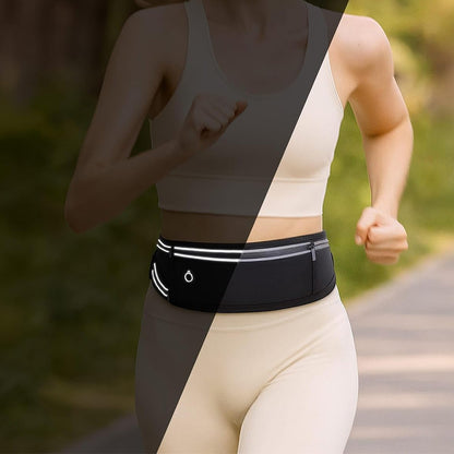 Unisex Waterproof Running Waist Pack Phone Belt -Black