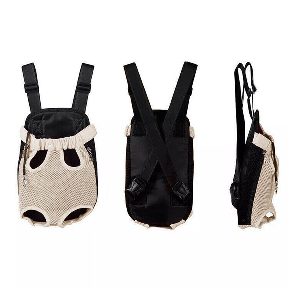 Pet Carrier Backpack for Front and Back Carrying Dogs Cats - Apricot