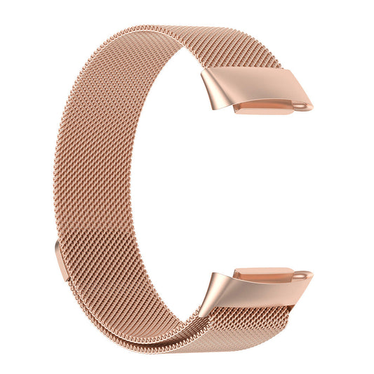 For Fitbit Charge 5 Replacement Stainless Steel Magnet Strap Milanese Band Rose Gold