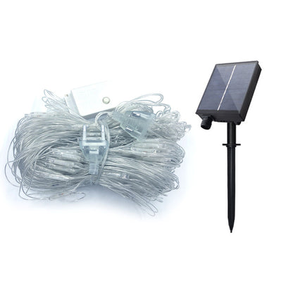 Net Lights Solar Power LED String Lights Christmas Mesh Light for Outdoor Bedroom Decoration-White