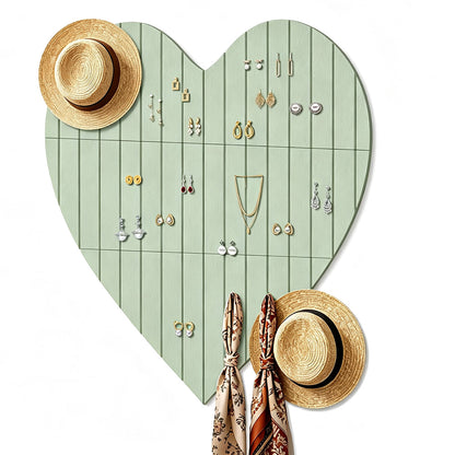 Heart Shaped Felt Photo Message Display Board - Green