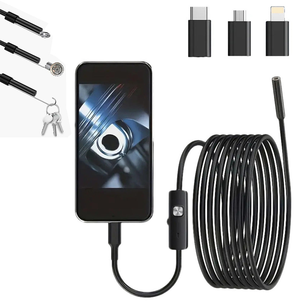 3-in-1 Phone Endoscope Camera Borescope with LED Lights