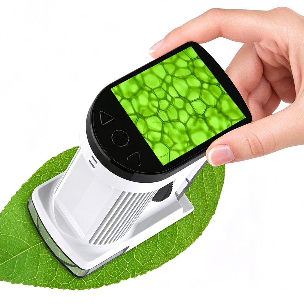 Portable Microscope with 1000X Magnification HD Screen Educational Toy-White