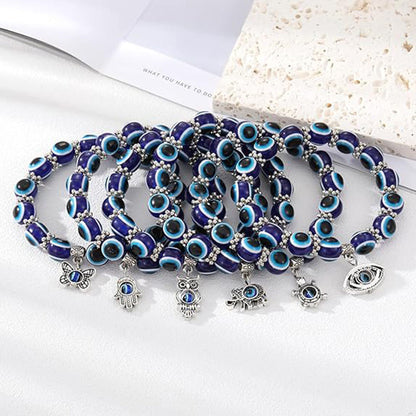 6Pcs Turkish Evil Eye Bracelet Greek Style Bangle Fashion Jewellery