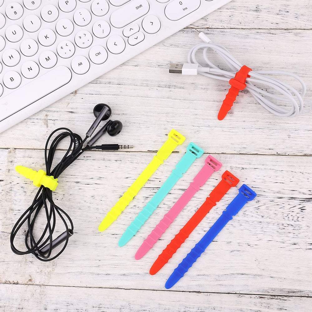 40pcs Fishbone Cable Winder Cord Clip Organizer Earphone Cable Protector USB Wire Tie