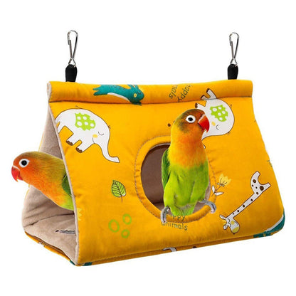 Bird Sleep Nest Cage Hut Pet Hammock Hang Cave Bed for Parrot Budgie Cockatiel