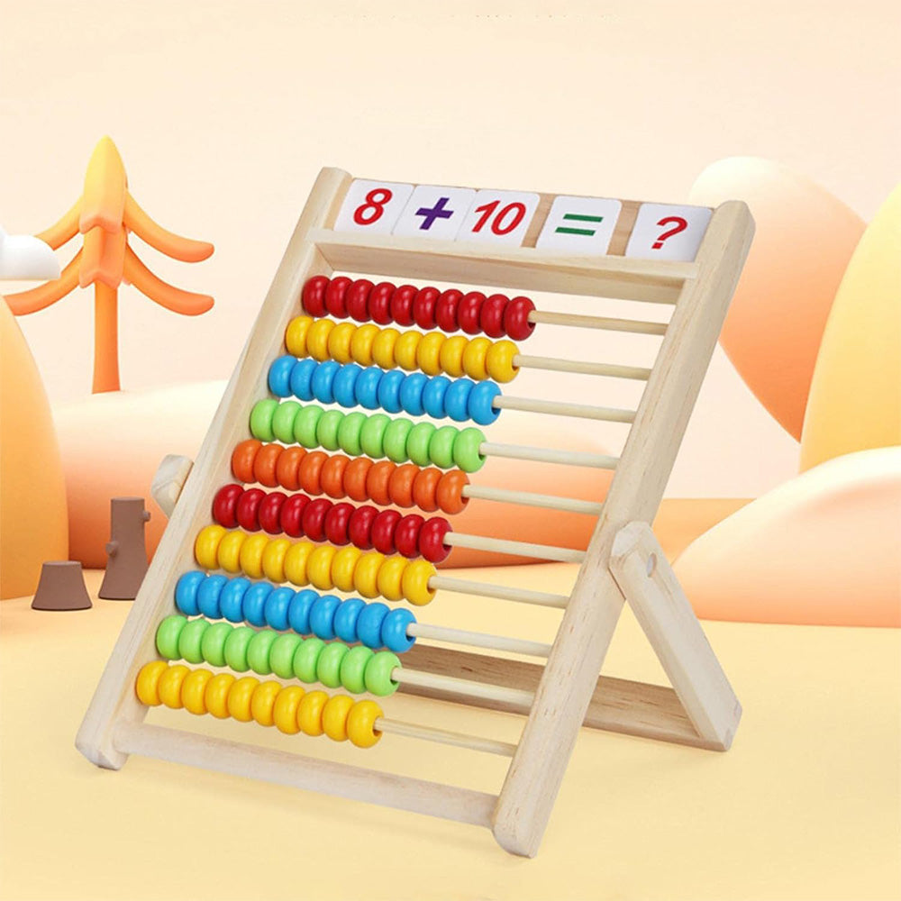 Wooden Abacus for Kids ¨C Math Counting Sticks Number and Alphabet Cards Educational Toy
