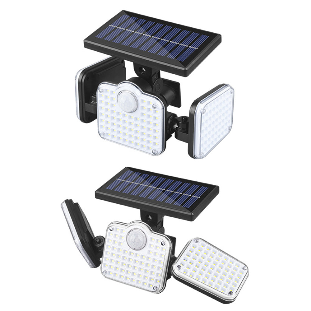 3 Head 321 LED Solar Motion Sensor Garden Wall Protective Flood Light