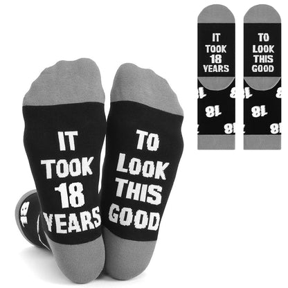 It Took Years Novelty Socks Gift for Men Birthday Funny Text Socks