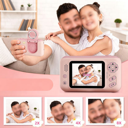 180 Degree Flip Lens Digital Camera Camera Toys - Pink