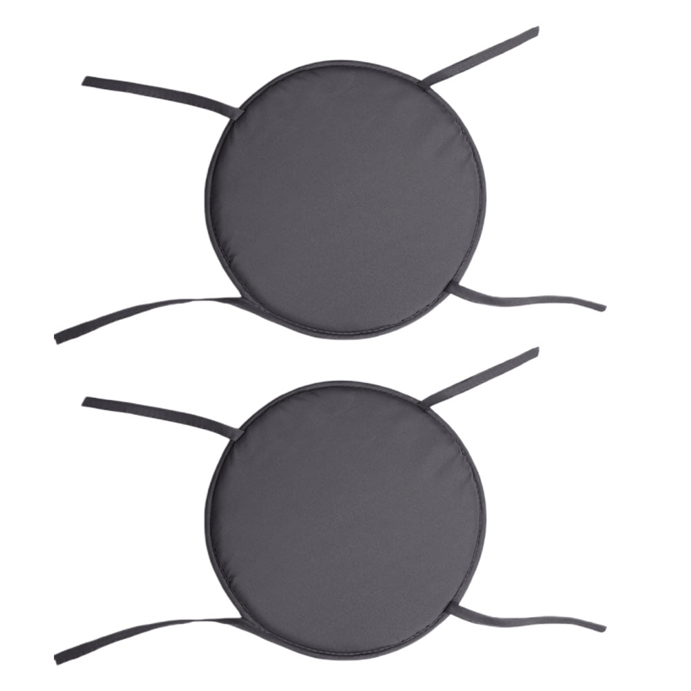 2 Pack Grey Round Sponge Chair Cushions with Ties for Stools - S