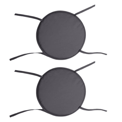 2 Pack Grey Round Sponge Chair Cushions with Ties for Stools - S