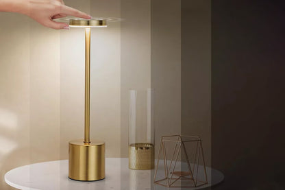 Cordless Table Lamp Portable Touch Sensor LED Desk Lamp Beside Night Light-Golden