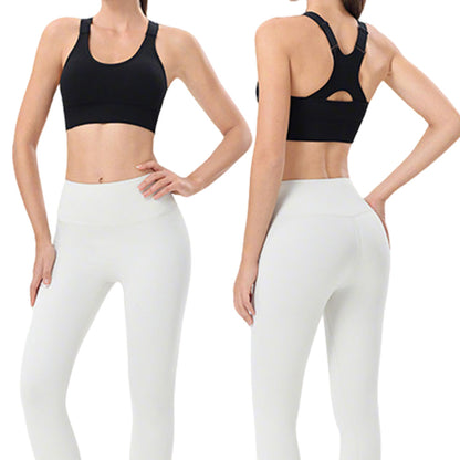 Women Adjustable Sports Bra Wide Strap Design for Running and Gym Fitness-Black