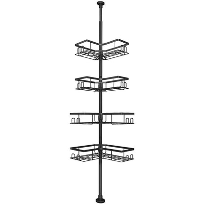 No-Drill Floor-to-Ceiling Corner Shower Caddy Adjustable Bathroom Storage Rack