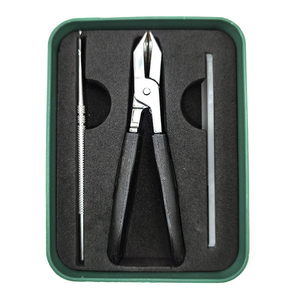 3Pcs Stainless Steel Nail Clipper Set Nail File Toe Nail Cutter Kit Black