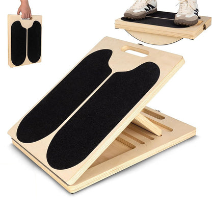 5 Angle Adjustable Calf Stretcher Slant Board Wood Balance Board for Home Gym