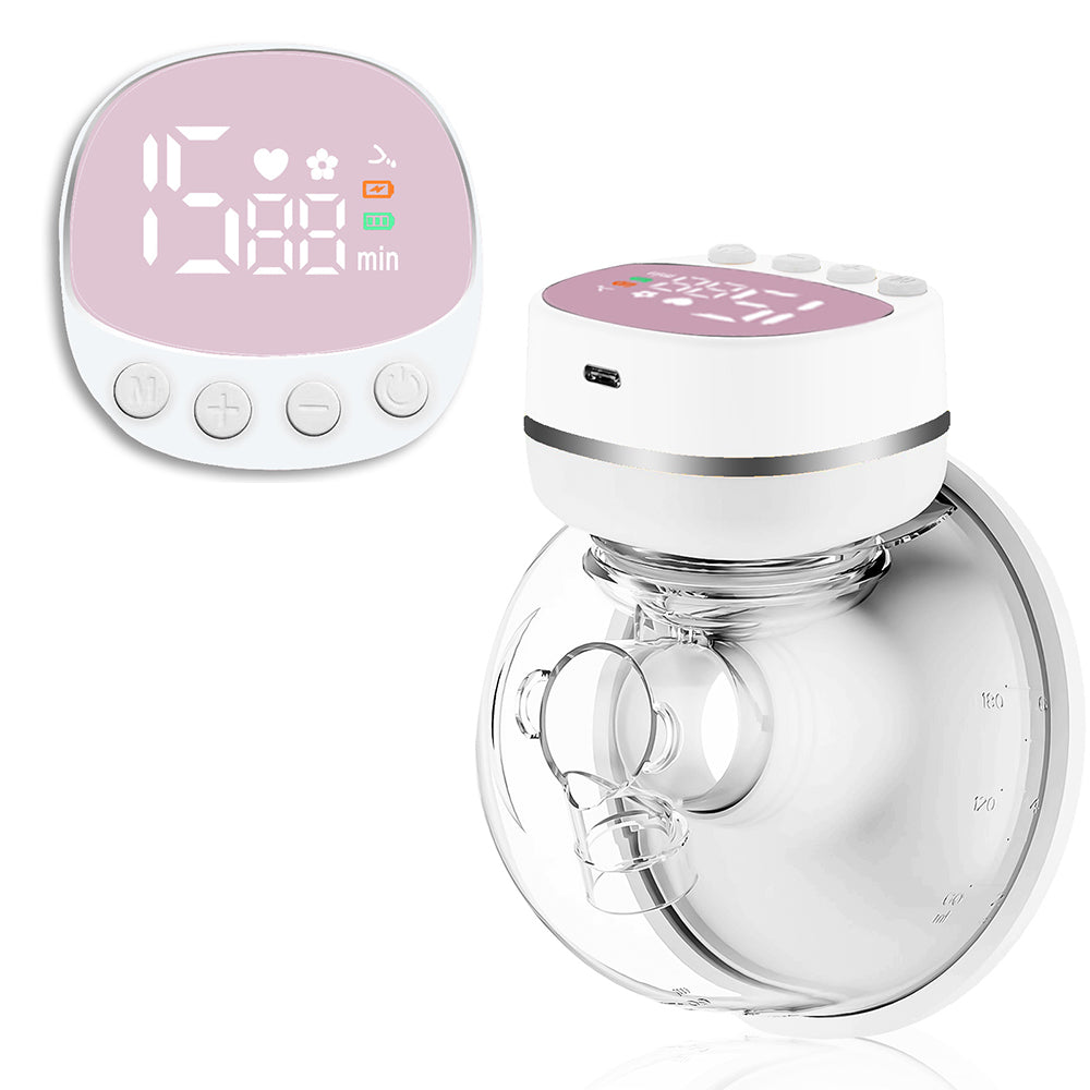 Wearable Electric Breast Pump with LCD Display and 5 Modes-White