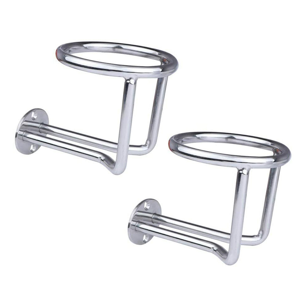 2PCS Stainless Steel Boat Ring Cup Holder for Car Yacht or Marine Use