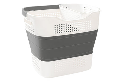 35L Collapsible Laundry Basket Clothes Hamper Washing Cleaning Organizer Bin-Dark Grey