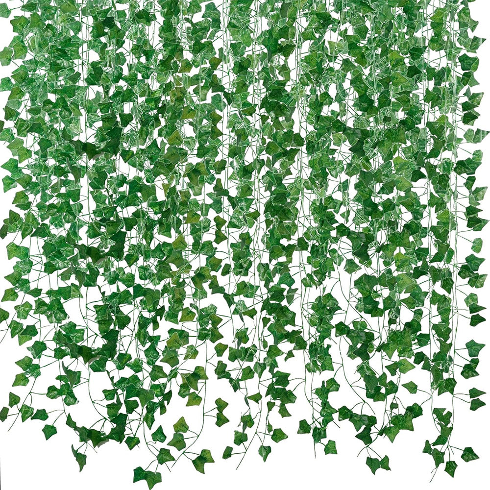 2Pcs 12 X 2M Artificial Ivy Vine Garland Fake Foliage Hanging Leaf Plant for Home Garden Party