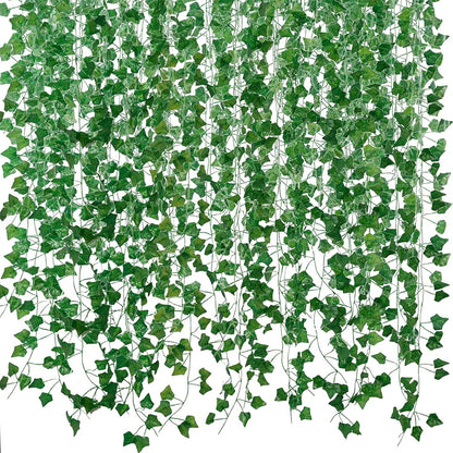 2Pcs 12 X 2M Artificial Ivy Vine Garland Fake Foliage Hanging Leaf Plant for Home Garden Party