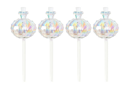 4Pcs Self Watering Globes Automatic Plant Watering Stakes for Indoor Outdoor Potted Plants-Iridescent