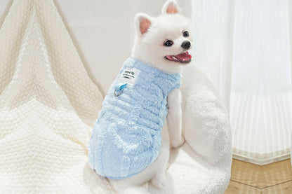 Sherpa Fleece Dog Jumper Sweater with D-Ring for Small Dogs Chihuahua Yorkshire -Blue