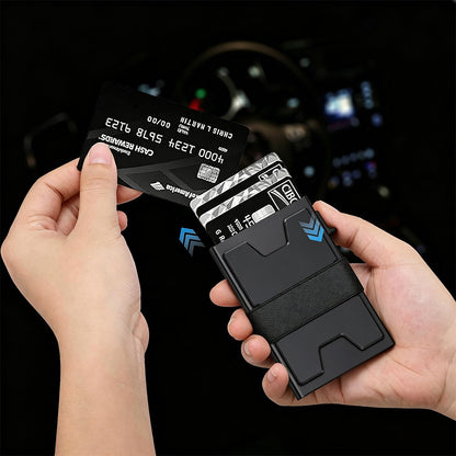 RFID Aluminum Card Holder Slim Pop Up Business Card Case for Men