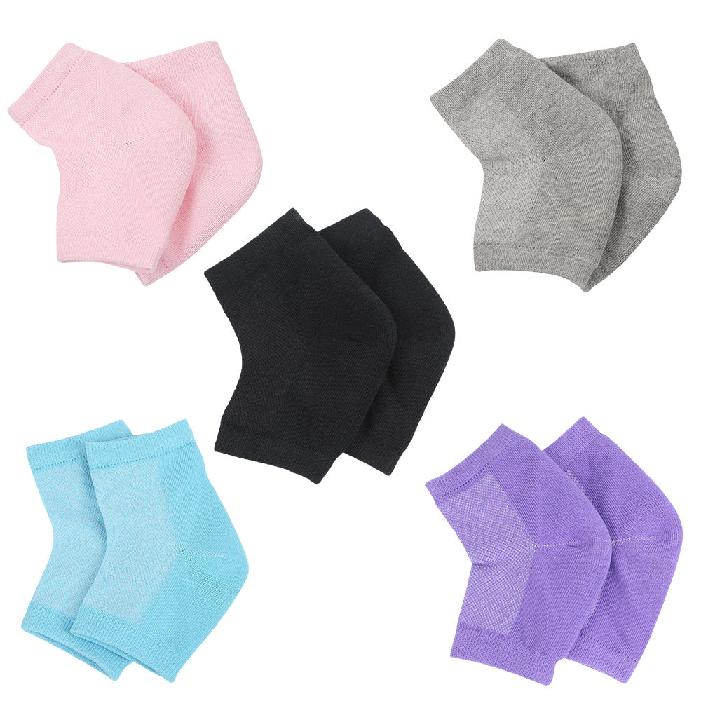 5 Pairs Toeless Gel Heel Socks ¡§C Foot Skin Care Protectors for Dry Cracked Feet