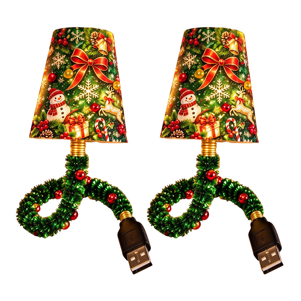 2 Pack Christmas USB Projector Night Light with 6 Slide Patterns Adults Desktop Lamp