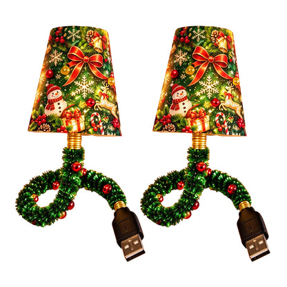 2 Pack Christmas USB Projector Night Light with 6 Slide Patterns Adults Desktop Lamp