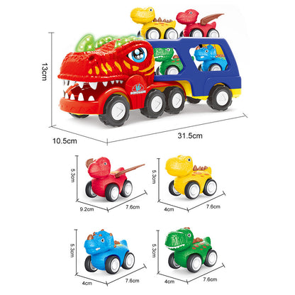 Dinosaur Toys Dinosaur Trucks for 4 Years with 4 Small Pull Back Dino Cars