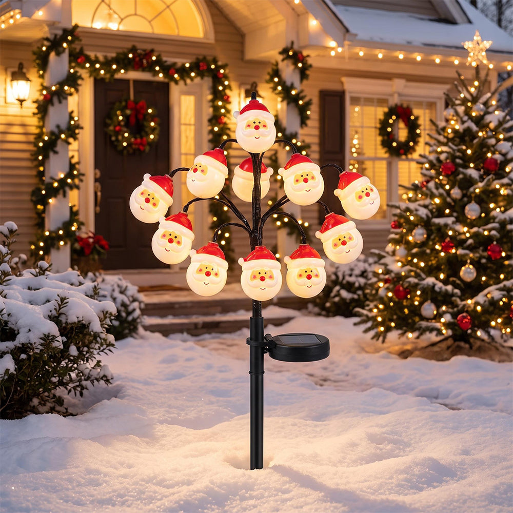 Christmas Solar Garden Light Warm White Ground Stake Light - Santa
