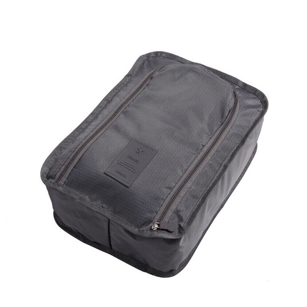 2Pcs Travel Shoe Bag Water-Resistant Shoe Pouch Portable Clothing Storage Bag Grey