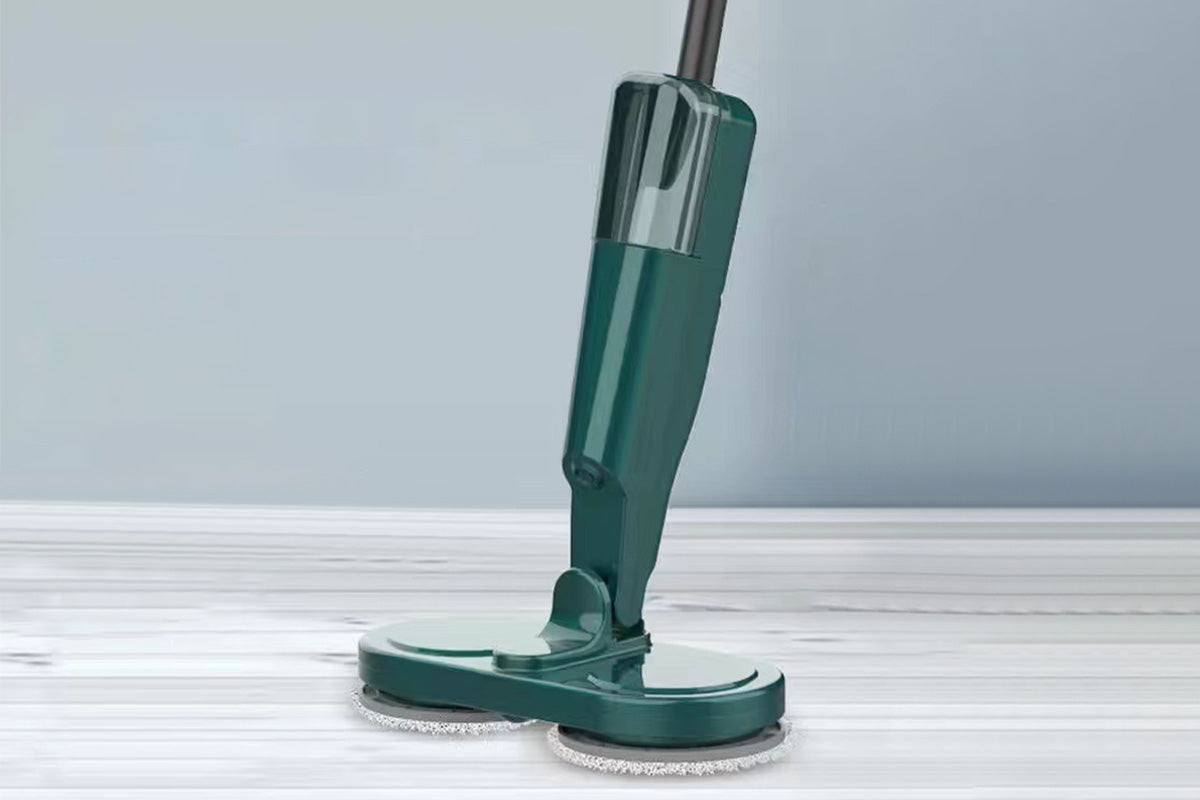 Cordless Electric Mop Power Spray Spin Mops For Floor Cleaning Hardwood Floor Scrubber Detachable Tank-Green