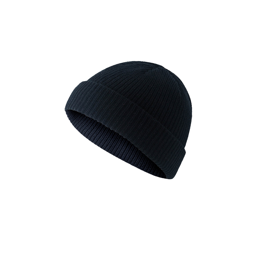 Unisex Mini Fisherman Beanie Winter Spring Hat Knitted Cap Black