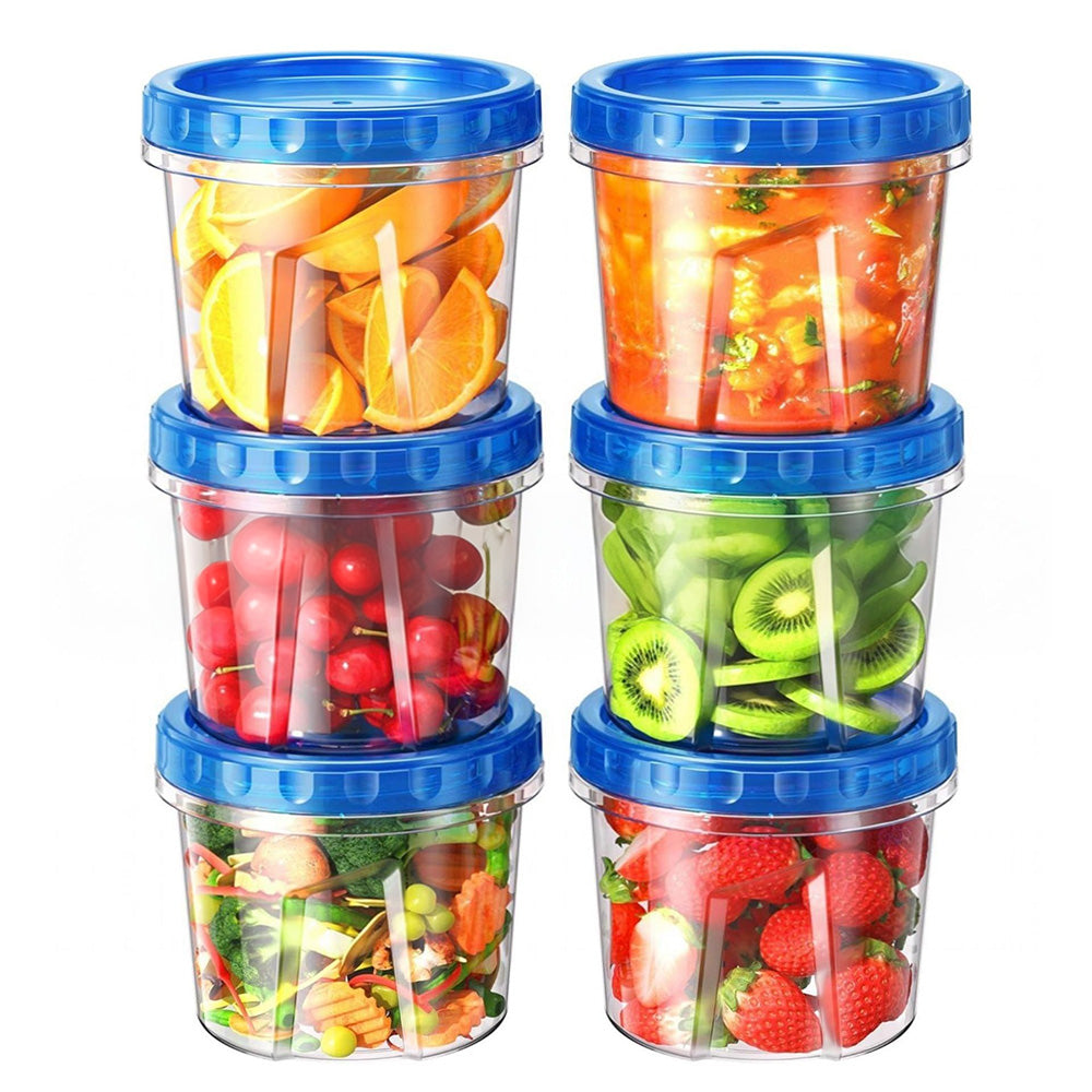 6PCS 500ml Food Storage Containers ¨C Reusable Meal Prep Boxes Microwave & Freezer Safe