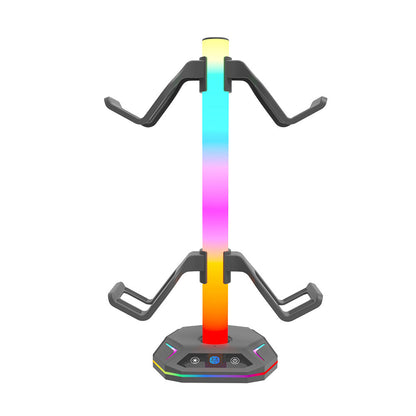 2-Tier Game Controller Holder Headset Stand with RGB Light Modes for PS5 Consoles