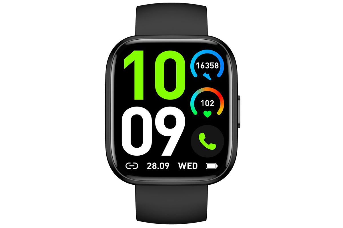 Smart Watch 1.85-Inch Fitness Watch with Heart rate Warning Sleep Monitor Blood Oxygen Calories Physiological Activity Tracker-Black