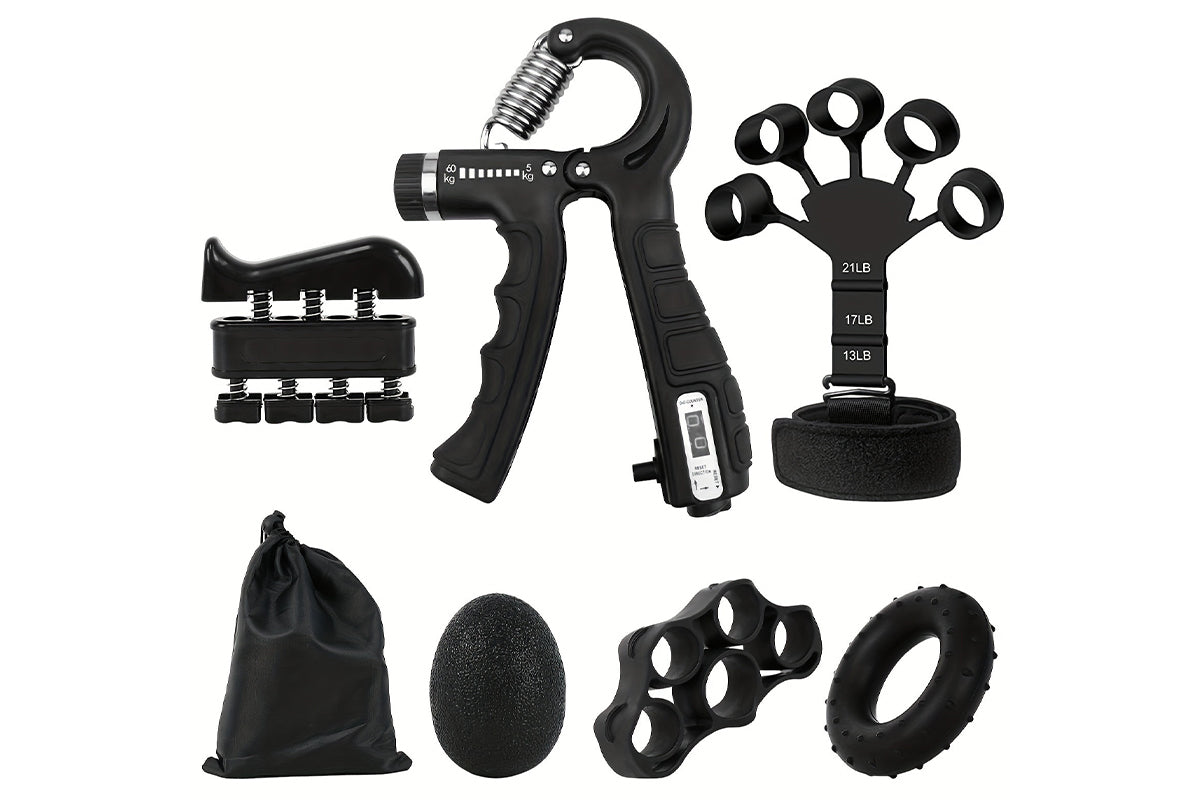 6Pcs Grip Strength Trainer Kit Hand Gripper Strengthener Forearm Strengthener