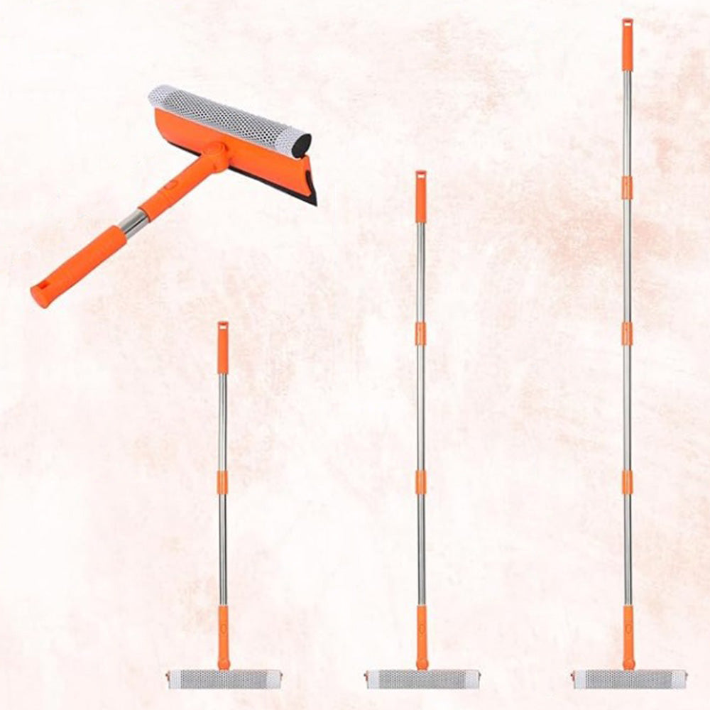 2Pcs 2 in 1 Extendable Window Squeegee Cleaner