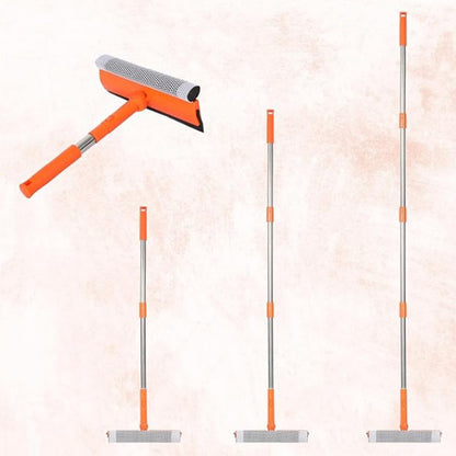 2Pcs 2 in 1 Extendable Window Squeegee Cleaner
