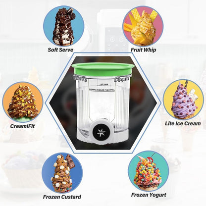 4Pcs Swirl Pints and Lids Compatible with Ninja NC700 NC701 Series for Ice Cream