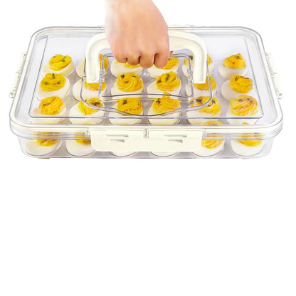 Deviled Egg Containers with Lid and Handle Stackable Egg Tray for Fridge