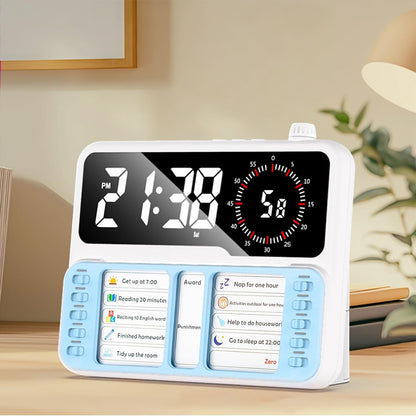 Visual Countdown Timer Clock Task Board and Pen Holder - Blue
